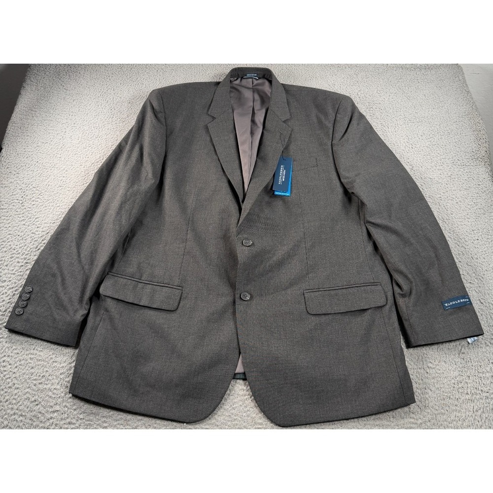 Saddlebred Blazer Mens 52L Gray Motion Stretch 2 Button Jacket Dual Vent NWT